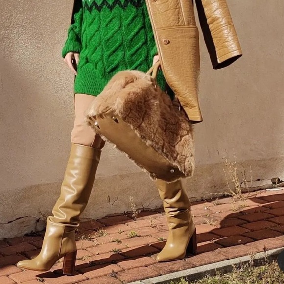 Zara leather knee size boots bloggers fav - Picture 5 of 16